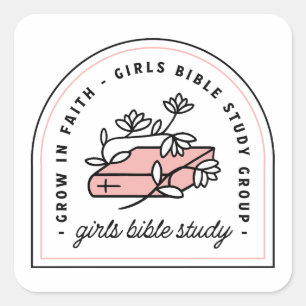 Sticker Carré Étude biblique pour filles groupe de lecture class