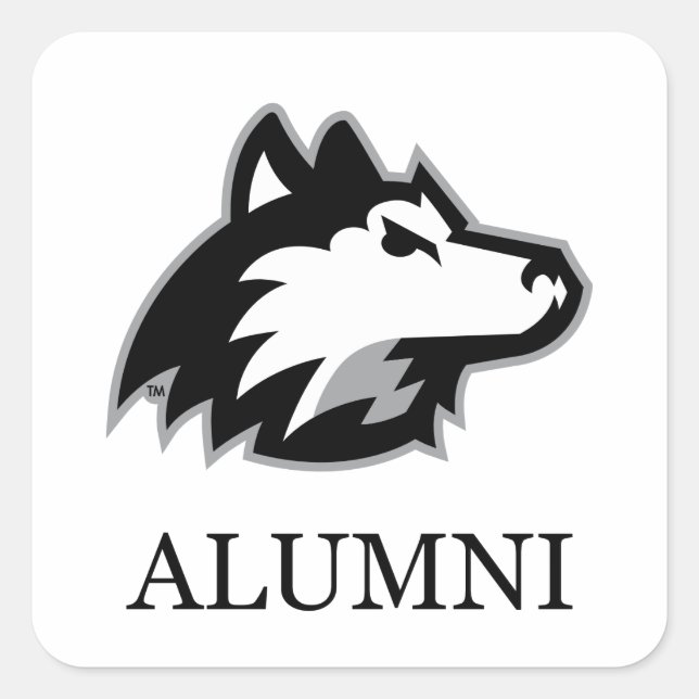 Sticker Carré Étudiants de NIU Huskies (Devant)