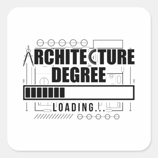 Sticker Carré Étudiants en architecture | Cadeaux de profession  (Devant)
