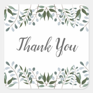 Sticker Carré Eucalyptus Vert Merci floral