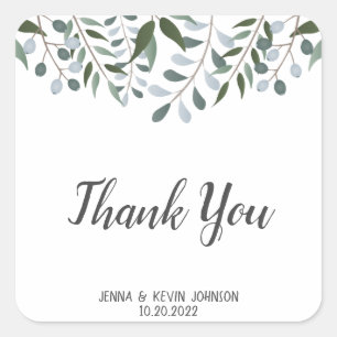 Sticker Carré Eucalyptus Vert Merci floral