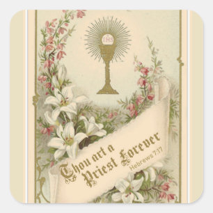 Sticker Carré Eucharistie de classification de prêtre catholiqu