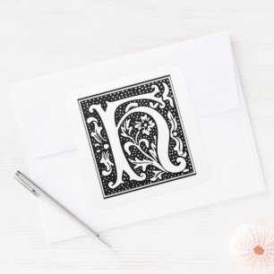 Sticker Carré Euclid Lettre majuscule H sur fond blanc