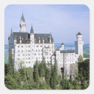 Sticker Carré Europe, Allemagne, Château de Neuschwanstein, con