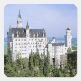 Sticker Carré Europe, Allemagne, Château de Neuschwanstein, cons