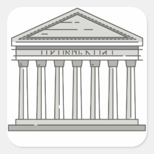Sticker Carré Europe antique panthéon romain temple WorldLandmar