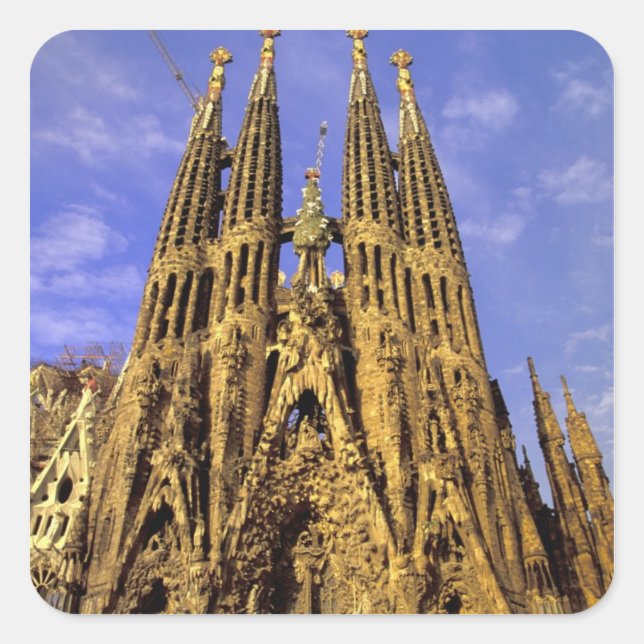 Sticker Carré Europe, Espagne, Barcelone, Sagrada Familia (Devant)