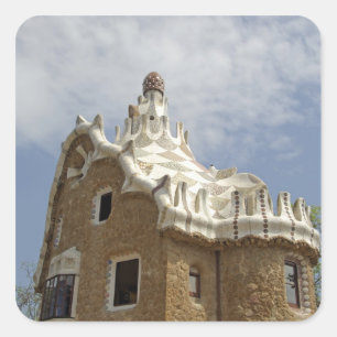 Sticker Carré Europe, Espagne, Catalogne, Barcelone. Parc Guell,