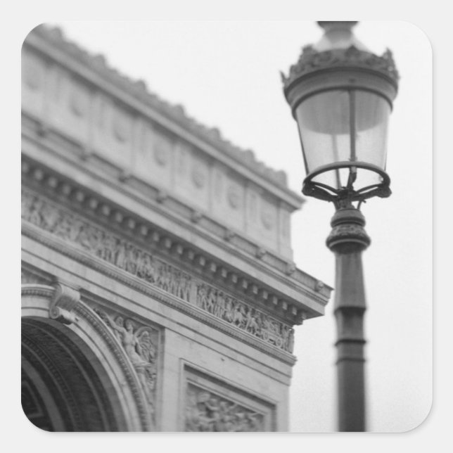 Sticker Carré Europe, France, Paris. Arc de Triomphe et (Devant)