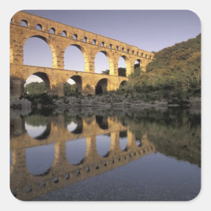 Sticker Carré Europe, France, Provence, Gard, Pont du Gard,