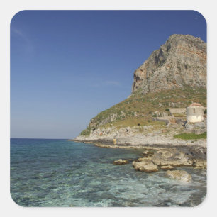 Sticker Carré Europe, Grèce, Péloponnèse, Monemvasia. Les