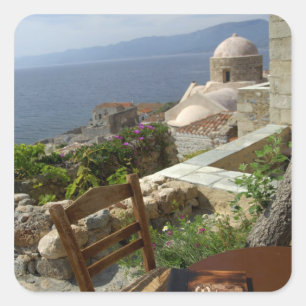 Sticker Carré Europe, Grèce, Péloponnèse, Monemvasia (single)