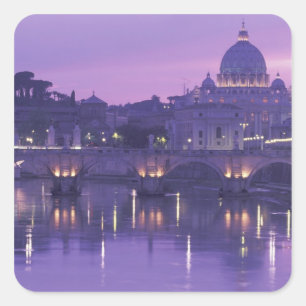 Sticker Carré Europe, Italie, Rome. Saint-Pierre et Ponte Sant