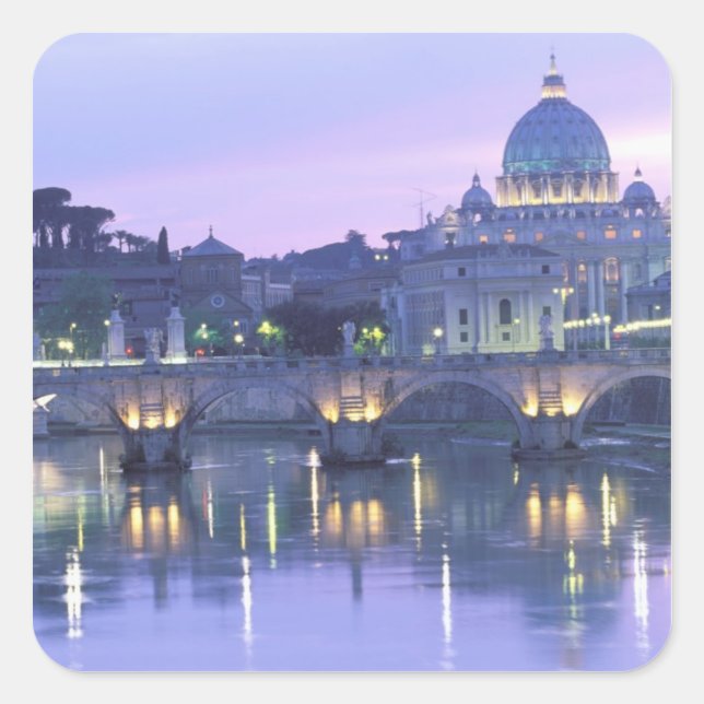 Sticker Carré Europe, Italie, Rome, Vatican. St. Peter & (Devant)