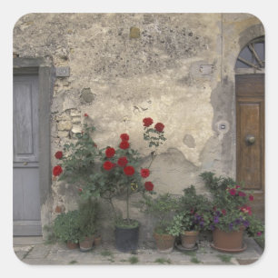 Sticker Carré Europe, Italie, Toscane, Chianti, porte toscane ;