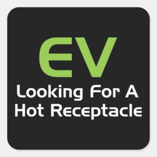 Sticker Carré EV À La Recherche D'Un Récipient Chaud
