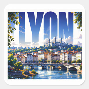 Sticker Carré Évasion au patrimoine rive de Lyon France