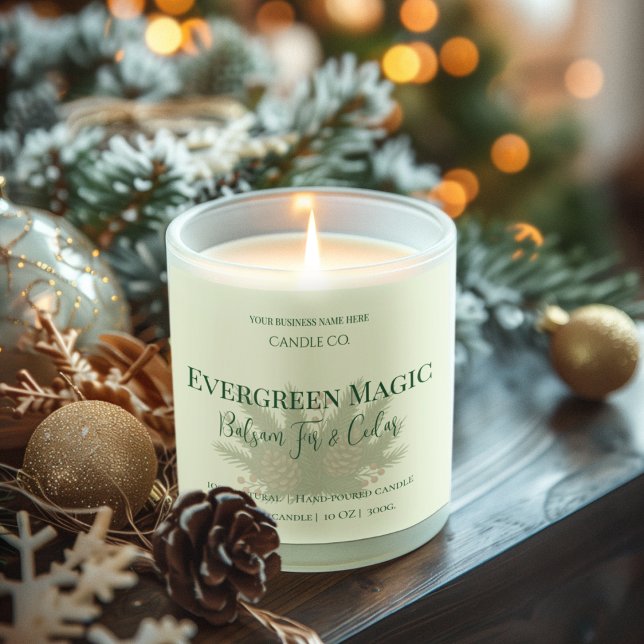 Sticker Carré Evergreen Magic Christmas Candle Label | Custom (Créateur téléchargé)