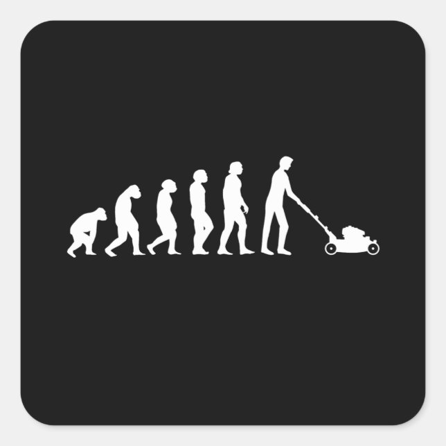 Sticker Carré Évolution de la puissance de la pelouse de jardine (Devant)