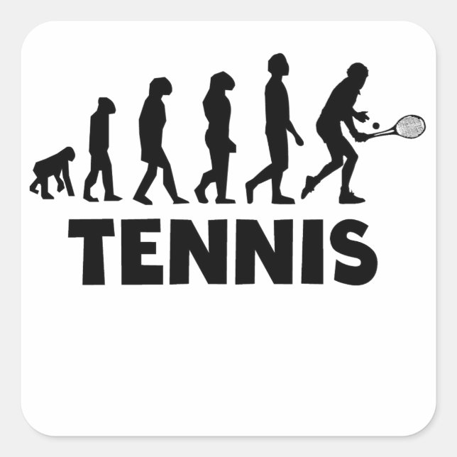 Sticker Carré Évolution du tennis (Devant)