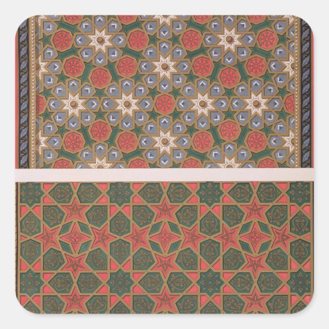 Sticker Carré Examples of ceiling decorations, from 'Arab Art (Devant)
