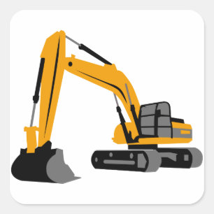 Sticker Carré Excavateur