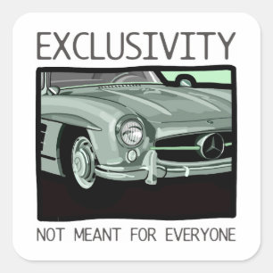 Sticker Carré Exclusivité et richesse - vieille voiture de