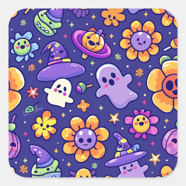 Sticker Carré ExDesigner | Personnalisation | Halloween (Devant)
