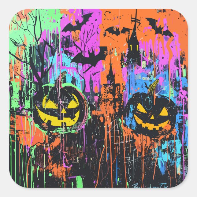 Sticker Carré ExDesigner | Personnalisation | Halloween (Devant)