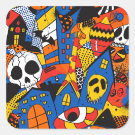 Sticker Carré ExDesigner | Personnalisation | Halloween