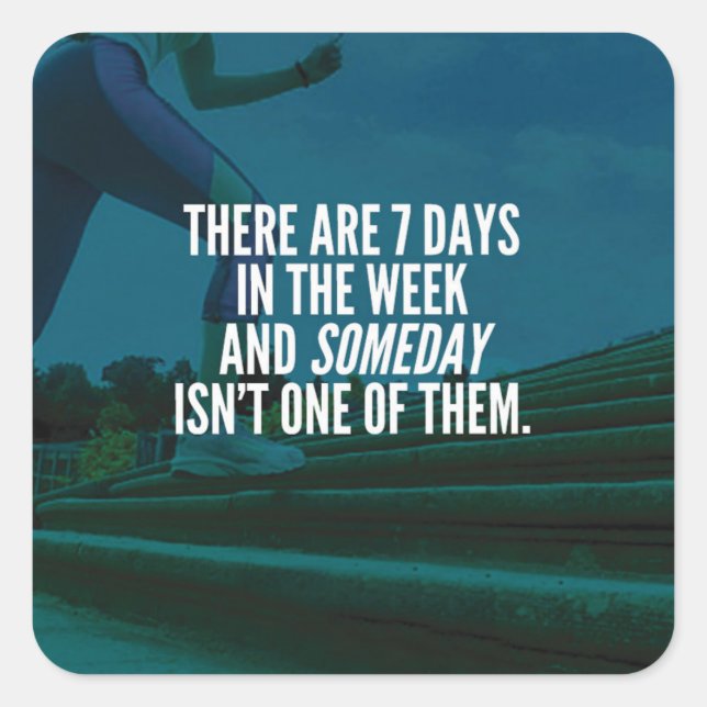 Sticker Carré Exécution de l'exercice Motivational Words (Devant)