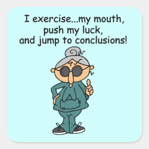 Sticker Carré Exercice, poussée, humour de saut