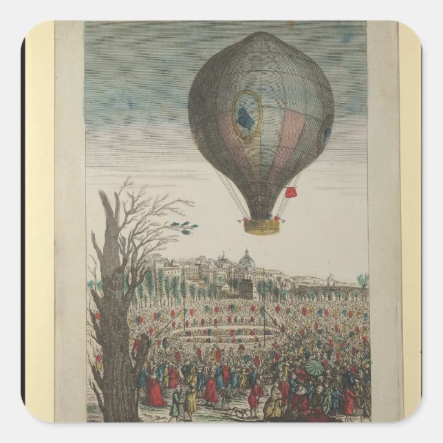 Sticker Carré Expérience de ballon à air chaud (Devant)