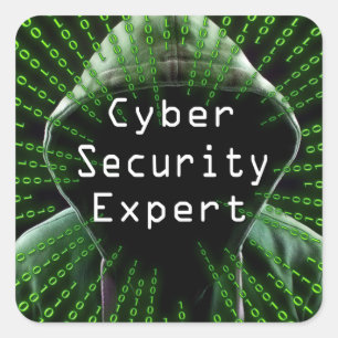 Sticker Carré Expert en cybersécurité
