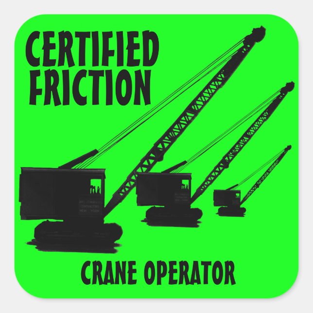 STICKER CARRÉ EXPLOITANT DE CRANE DE FRICTION CERTIFIÉ CRAWLER V (Devant)