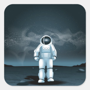 Sticker Carré Exploration d'astronaute