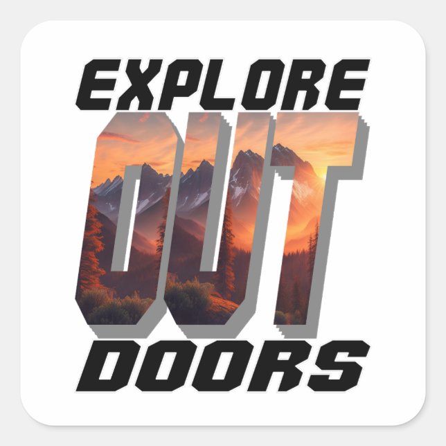 STICKER CARRÉ EXPLORER LES PORTES EXTÉRIEURES (Devant)