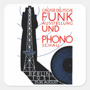 Sticker Carré Exposition allemande de radio et de musique 1931