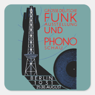 Sticker Carré Exposition allemande de radio et de musique 1931