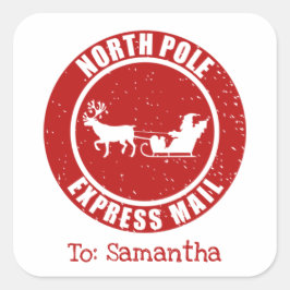 Sticker Carré Express du Pôle Nord Cadeaux de courrier de Père N