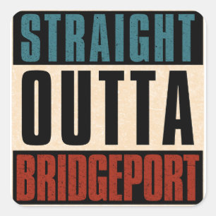 Sticker Carré Extérieur droit Bridgeport Connecticut CT