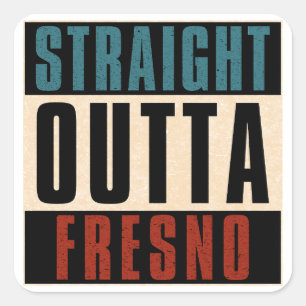 Sticker Carré Extérieur droit Fresno Californie CA