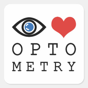 Sticker Carré Eye Love Heart Optométrie - Optométriste Tableau d