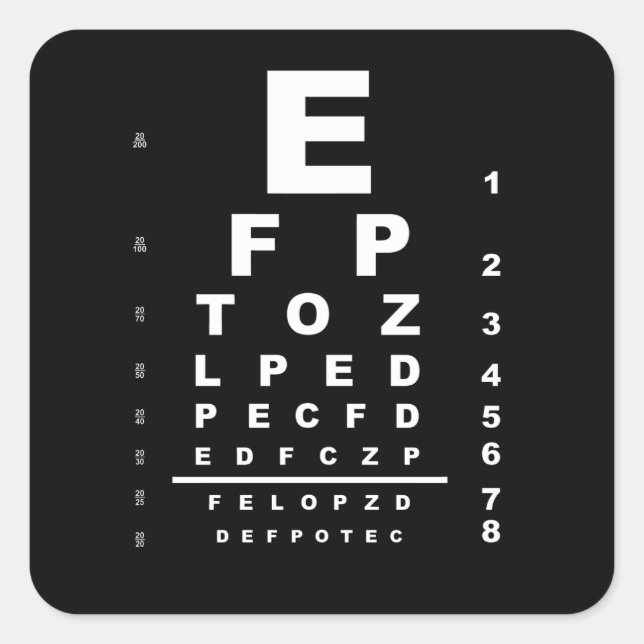 Sticker Carré Eye Test (Devant)