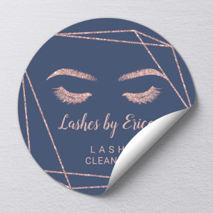 Sticker Carré Eyelash Extension Lash Cleaner Rose géométrique Or