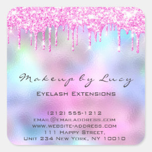 Sticker Carré Eyelash Extension Maquillage Artiste Salon Déchets