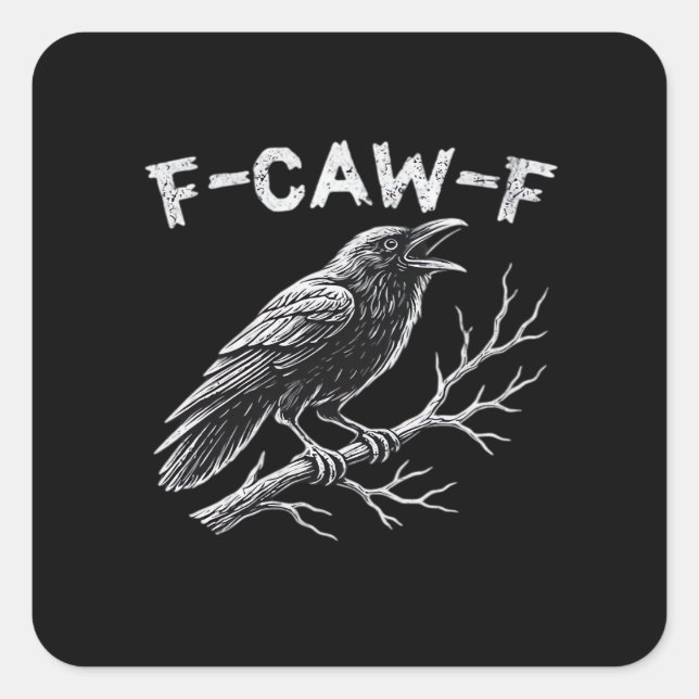 Sticker Carré F-Caw-F Classic Retro Style (Devant)