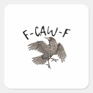 Sticker Carré F-Caw-F Classique Esthétique Décontracté