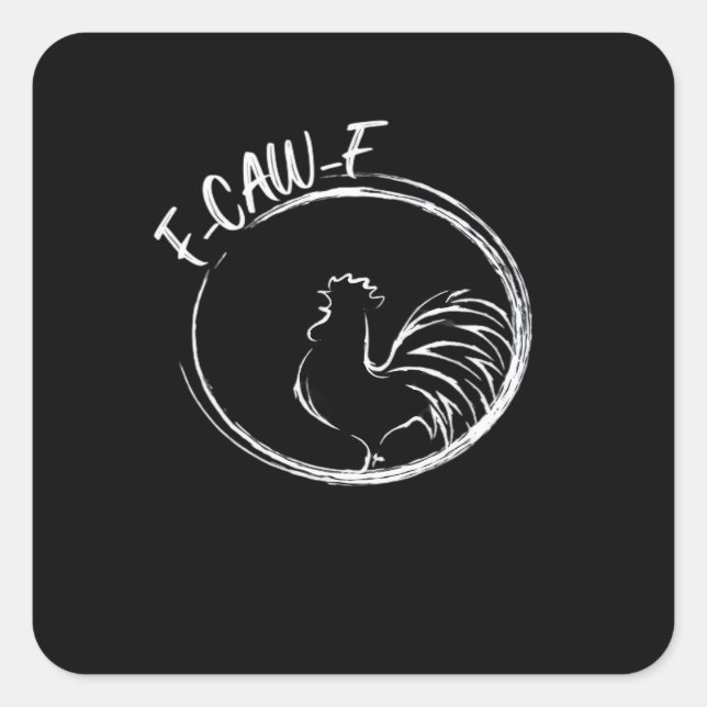 Sticker Carré F-Caw-F Funny Wordplay Quote Retro Style (Devant)