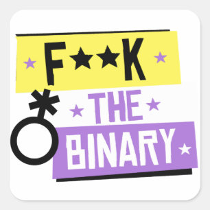 Sticker Carré F le Binaire